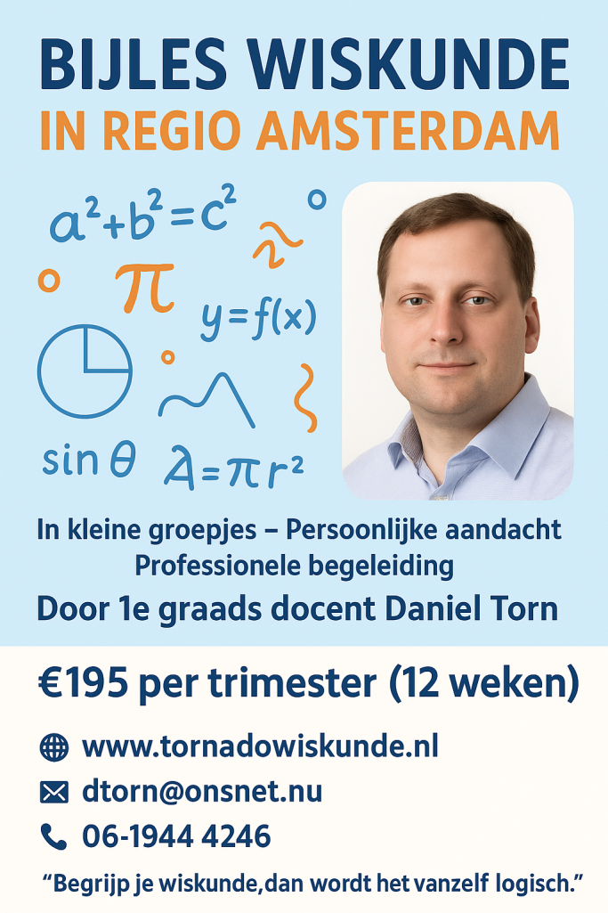 Bijles wiskunde flyer